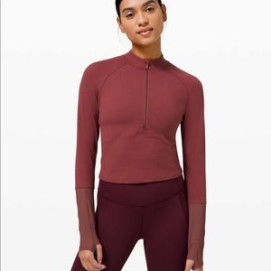 Lululemon it’s rulu long sleeve half zip in savannah size 6